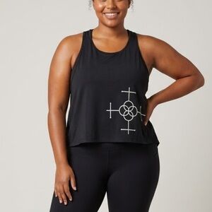 Black Sleeveless Graphic Women's Top